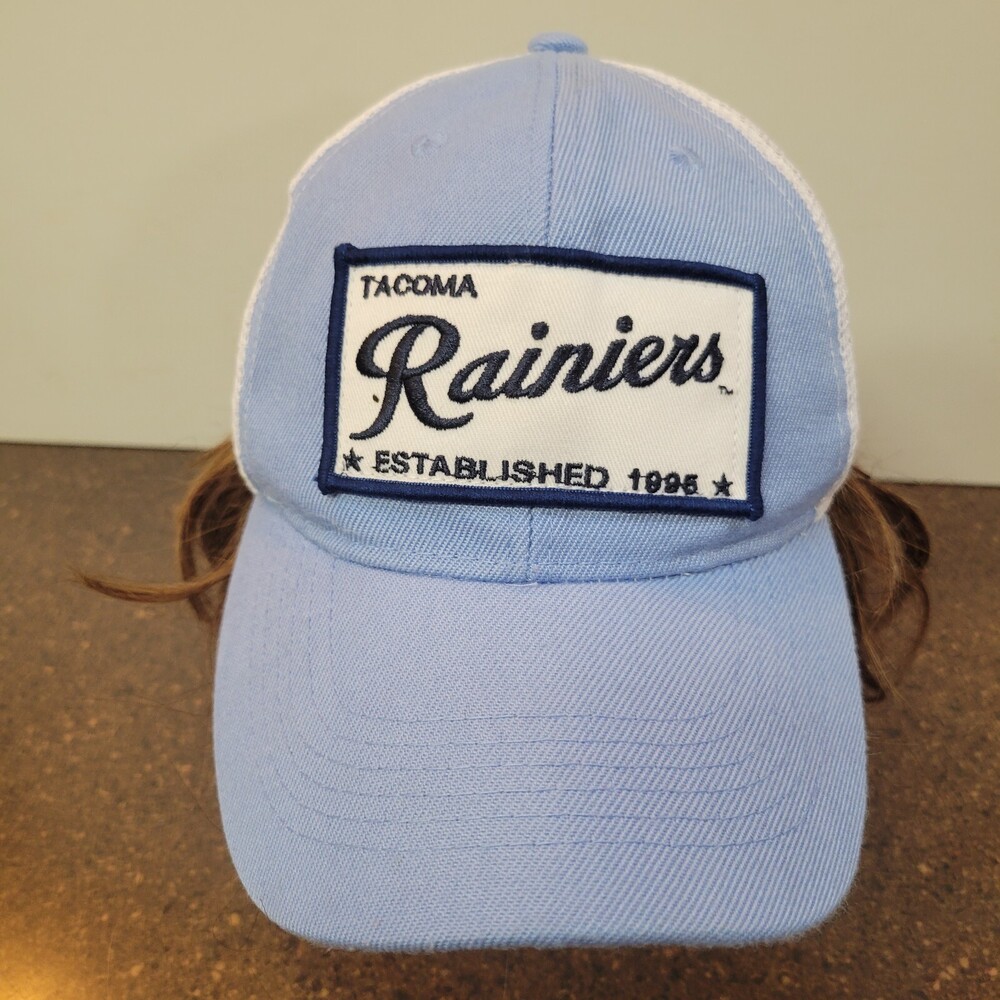 MLB Tacoma Rainiers Trucker Hat Unisex Adults Blue White Meshback Adjustable Cap